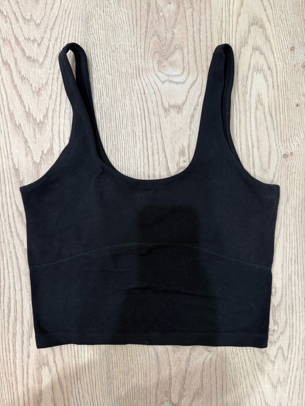 TNA Black Scoop-Neck Crop Tank